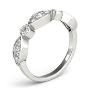 Bezel Set Stackable Half Eternity Ring in Gold & Platinum
