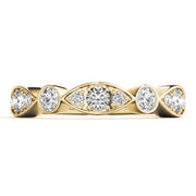 Bezel Set Stackable Half Eternity Ring in Gold & Platinum