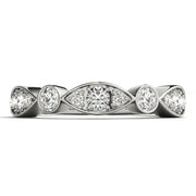 Bezel Set Stackable Half Eternity Ring in Gold & Platinum