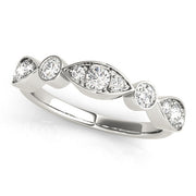 Bezel Set Stackable Half Eternity Ring in Gold & Platinum