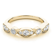 Bezel Set Stackable Half Eternity Ring in Gold & Platinum