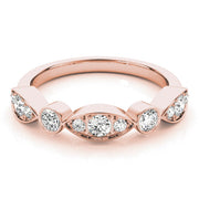 Bezel Set Stackable Half Eternity Ring in Gold & Platinum
