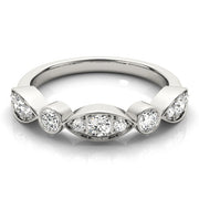 Bezel Set Stackable Half Eternity Ring in Gold & Platinum