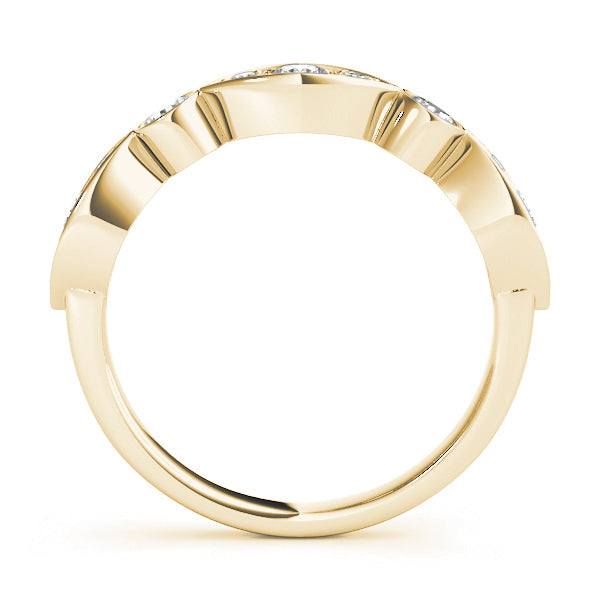 Bezel Set Stackable Half Eternity Ring in Gold & Platinum