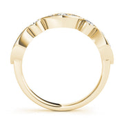 Bezel Set Stackable Half Eternity Ring in Gold & Platinum