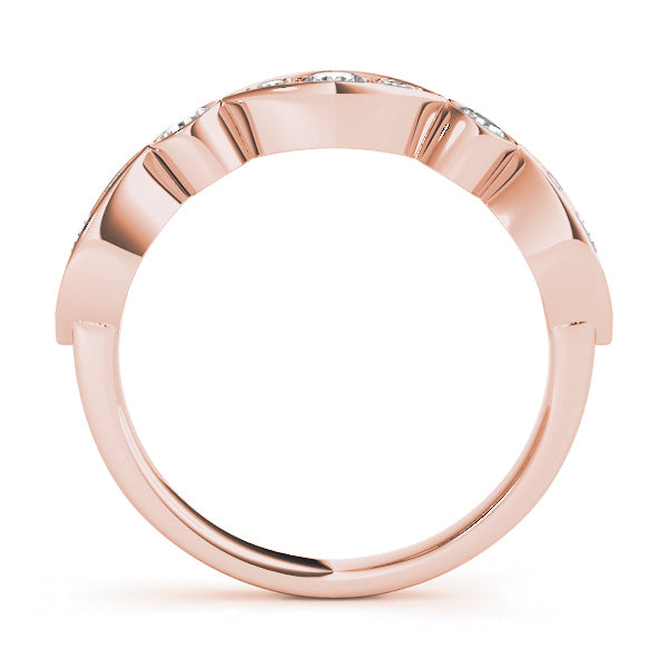 Bezel Set Stackable Half Eternity Ring in Gold & Platinum