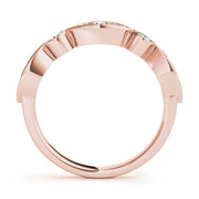 Bezel Set Stackable Half Eternity Ring in Gold & Platinum