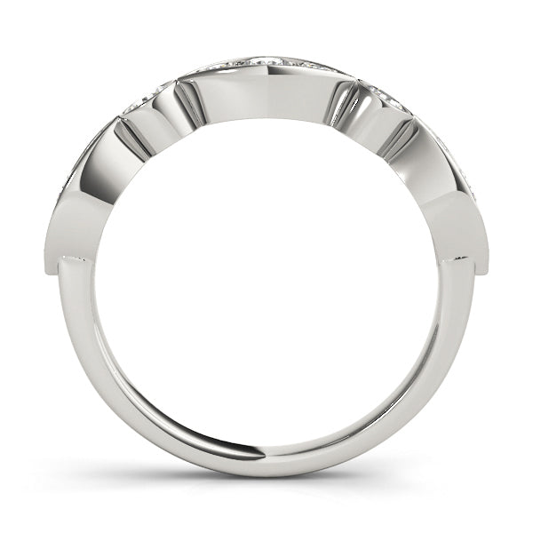Bezel Set Stackable Half Eternity Ring in Gold & Platinum