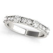 Channel in Prong Stackable Half Eternity Ring in Gold & Platinum