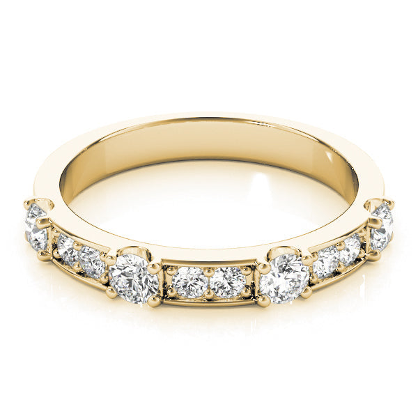 Channel in Prong Stackable Half Eternity Ring in Gold & Platinum