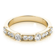Channel in Prong Stackable Half Eternity Ring in Gold & Platinum