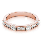 Channel in Prong Stackable Half Eternity Ring in Gold & Platinum