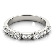 Channel in Prong Stackable Half Eternity Ring in Gold & Platinum