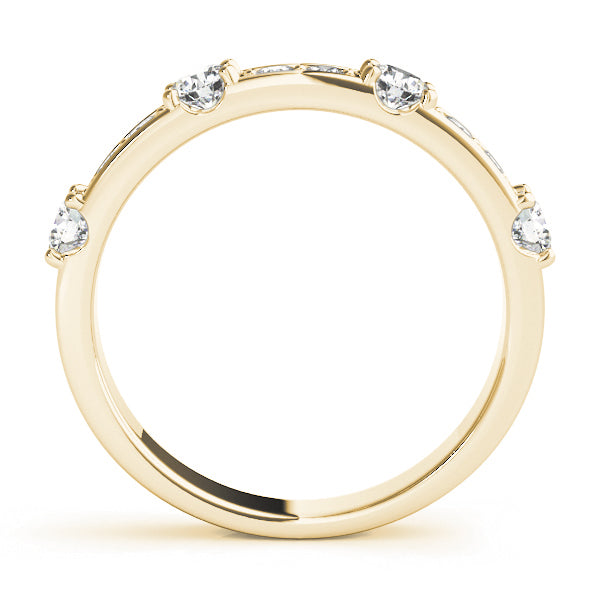 Channel in Prong Stackable Half Eternity Ring in Gold & Platinum