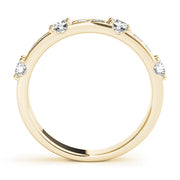 Channel in Prong Stackable Half Eternity Ring in Gold & Platinum
