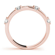 Channel in Prong Stackable Half Eternity Ring in Gold & Platinum