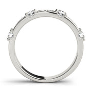 Channel in Prong Stackable Half Eternity Ring in Gold & Platinum