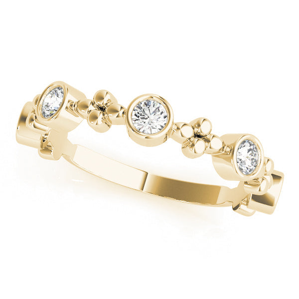 Bezel Set Stackable Half Eternity Ring in 10K/14K gold and platinum with certified lab-grown or natural diamonds