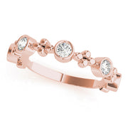 Bezel Set Stackable Half Eternity Ring in Gold & Platinum