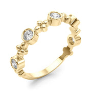 Bezel Set Stackable Half Eternity Ring in Gold & Platinum
