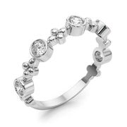 Bezel Set Stackable Half Eternity Ring in Gold & Platinum