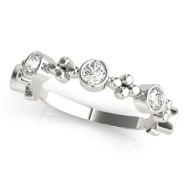 Bezel Set Stackable Half Eternity Ring in Gold & Platinum