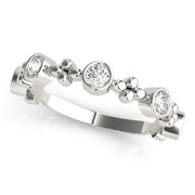 Bezel Set Stackable Half Eternity Ring in Gold & Platinum