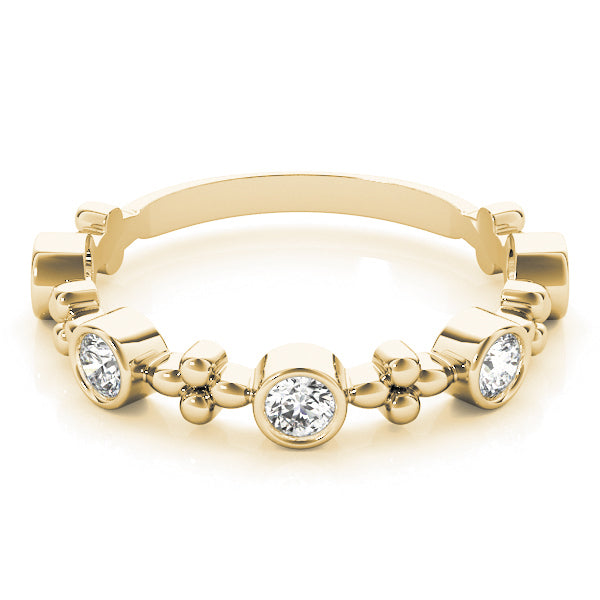 Bezel Set Stackable Half Eternity Ring in Gold & Platinum