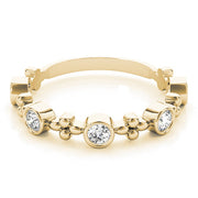 Bezel Set Stackable Half Eternity Ring in Gold & Platinum