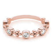 Bezel Set Stackable Half Eternity Ring in Gold & Platinum