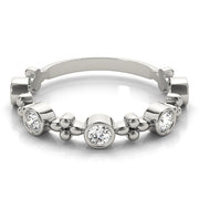 Bezel Set Stackable Half Eternity Ring in Gold & Platinum