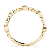 Bezel Set Stackable Half Eternity Ring in Gold & Platinum