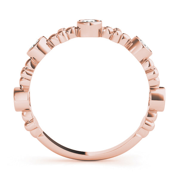 Bezel Set Stackable Half Eternity Ring in Gold & Platinum