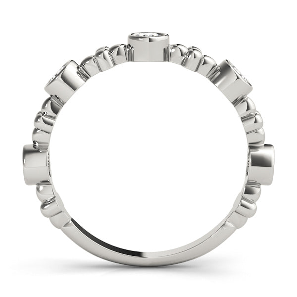 Bezel Set Stackable Half Eternity Ring in Gold & Platinum