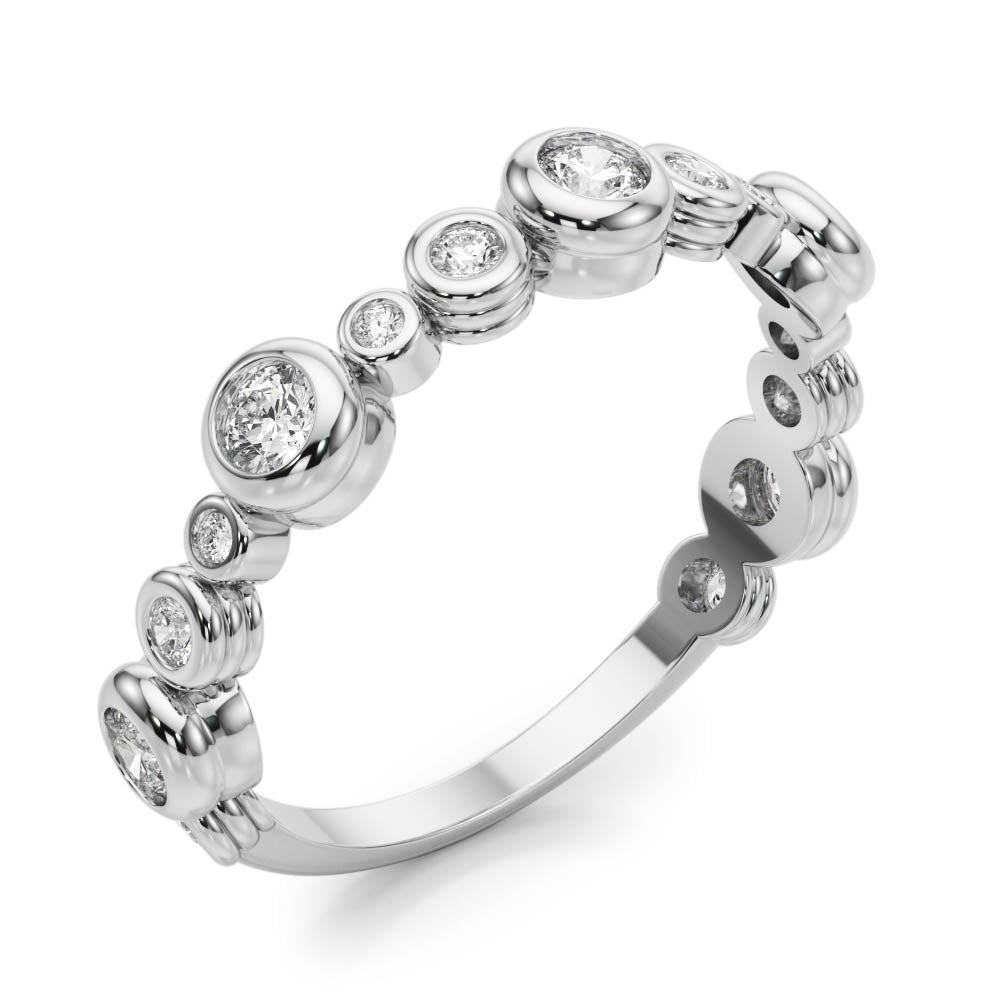B-Dwn Chg. Half Eternity Ring in Gold & Platinum