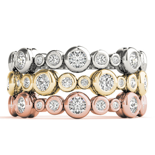 B-Dwn Chg. Half Eternity Ring in Gold & Platinum