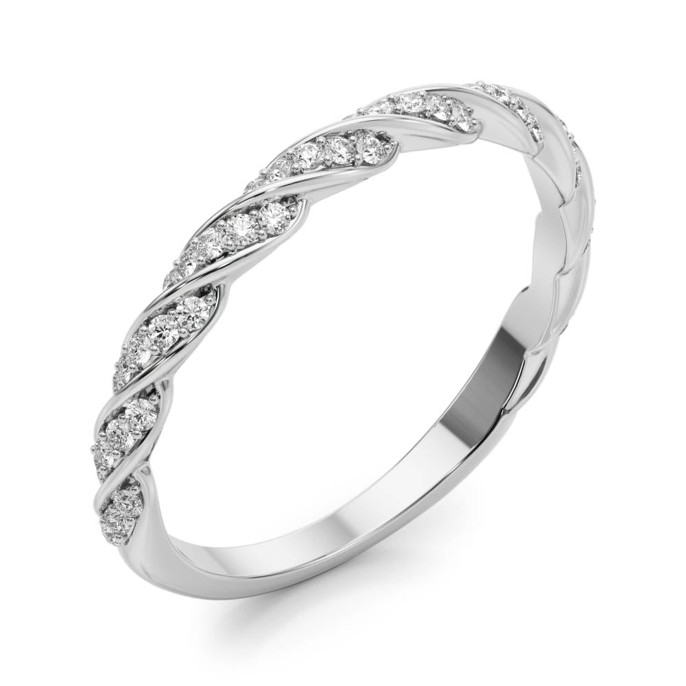 Twisting Half Eternity Ring in Gold & Platinum