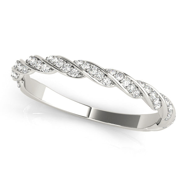 Twisting Half Eternity Ring in Gold & Platinum