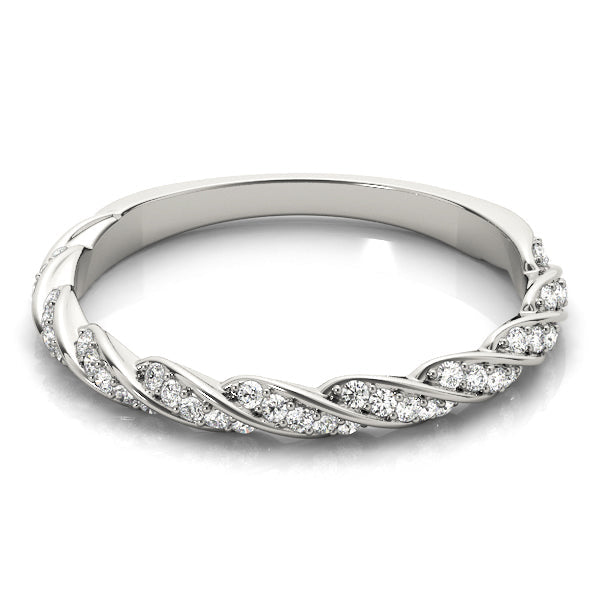 Twisting Half Eternity Ring in Gold & Platinum