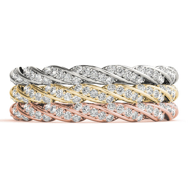 Twisting Half Eternity Ring in Gold & Platinum