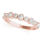 Bezel Set Diamond Half Eternity Ring in Gold & Platinum