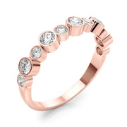 Bezel Set Diamond Half Eternity Ring in Gold & Platinum