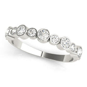 Bezel Set Diamond Half Eternity Ring in Gold & Platinum