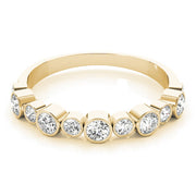 Bezel Set Diamond Half Eternity Ring in Gold & Platinum