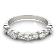 Bezel Set Diamond Half Eternity Ring in Gold & Platinum