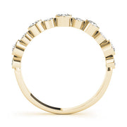 Bezel Set Diamond Half Eternity Ring in Gold & Platinum
