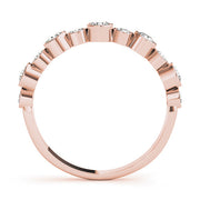 Bezel Set Diamond Half Eternity Ring in Gold & Platinum