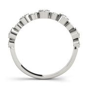 Bezel Set Diamond Half Eternity Ring in Gold & Platinum