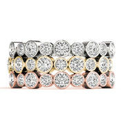 Bezel Set Diamond Half Eternity Ring in Gold & Platinum