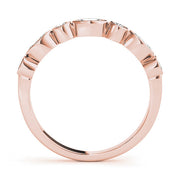 Alternating Round & Marquise Bezel Set Half Eternity Ring in Gold & Platinum